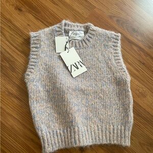 Zara kids pink purple Sweater Vest